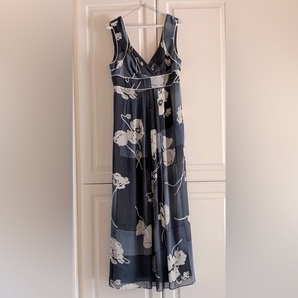Adrianna Papell Silk Floral Maxi Dress, Size 12